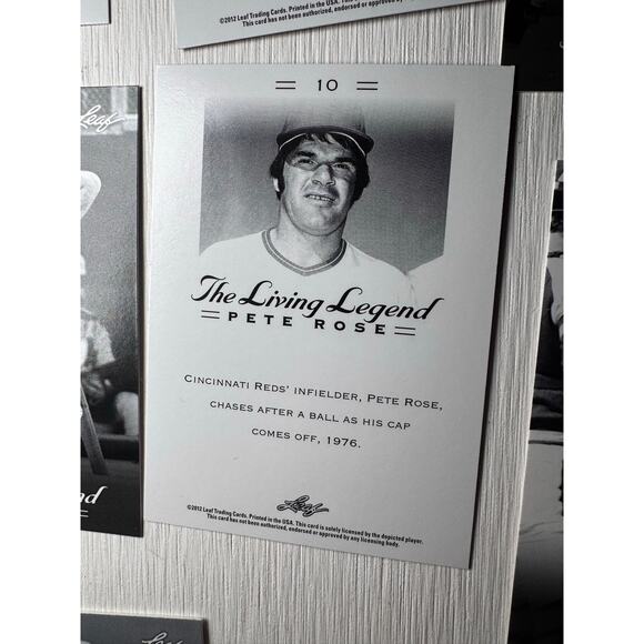 PETE ROSE 2012 Leaf The Living Legend Full 12 Card Set Baseball Legend - Picture 10 of 10